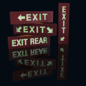 Military aviation exit aircraft signs