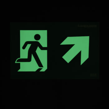 fire safety exit sign glow in the dark