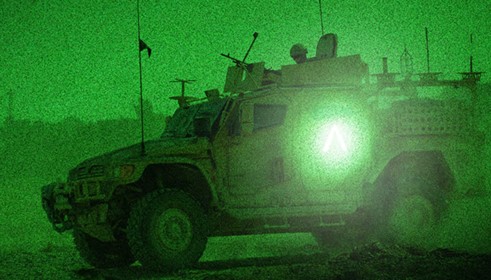 IR reflective vehicle decals seen through infrared camera