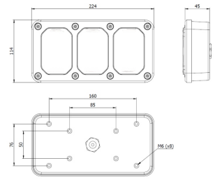LED tail light unit dimensions
