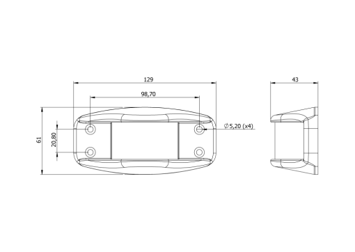 Side Marker Light Dimensions