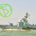 Naval ship with environmental friendly lights