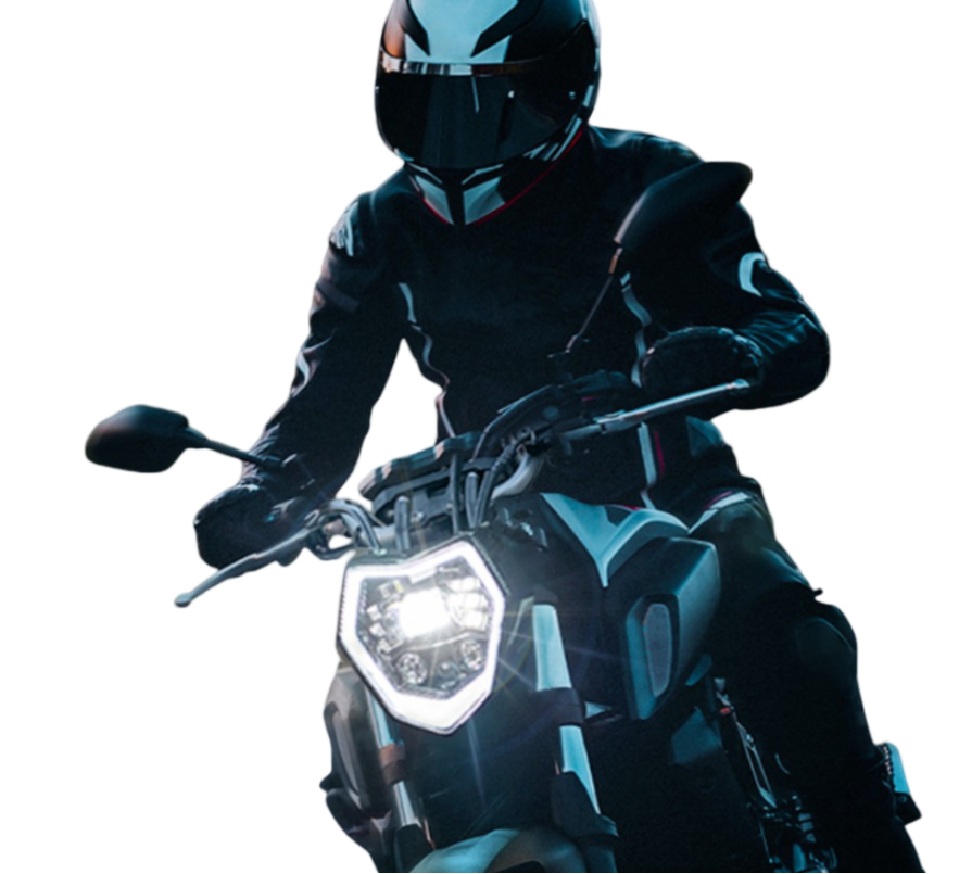Motorcyle with adaptive cornering lights