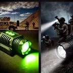Trtium light and a LED flashlight