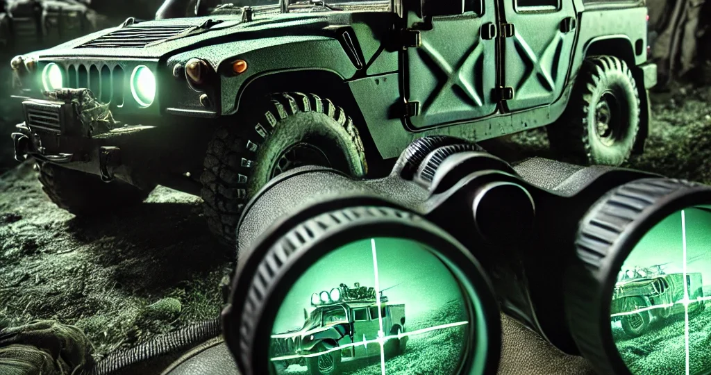 infrared visual of a military vehicle