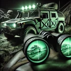 infrared visual of a military vehicle