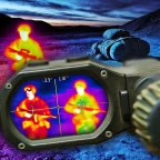 Thermal view of 2 soldiers