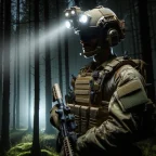 Soldier with safety enhancing lights