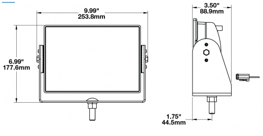 LED scene work light model 523 dimensions