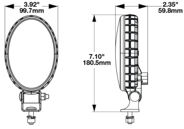 LED Work Lights & Turn Signal Lights Dimensions