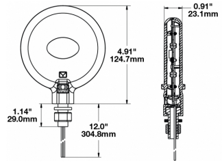 LED signal light with universal mount model 206 dimensions