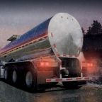 Flashing LED lights on a truck.