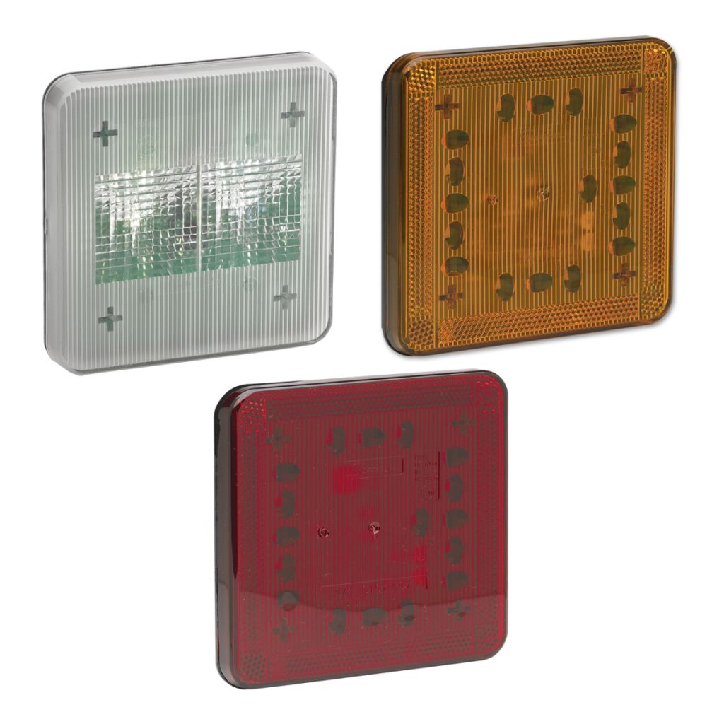 LED Square Signal and Tail Lights white, orange and red