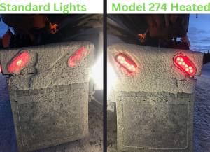model-274-vs-normal-lights A comparison between normal lights and heated lights during freezing temperatures
