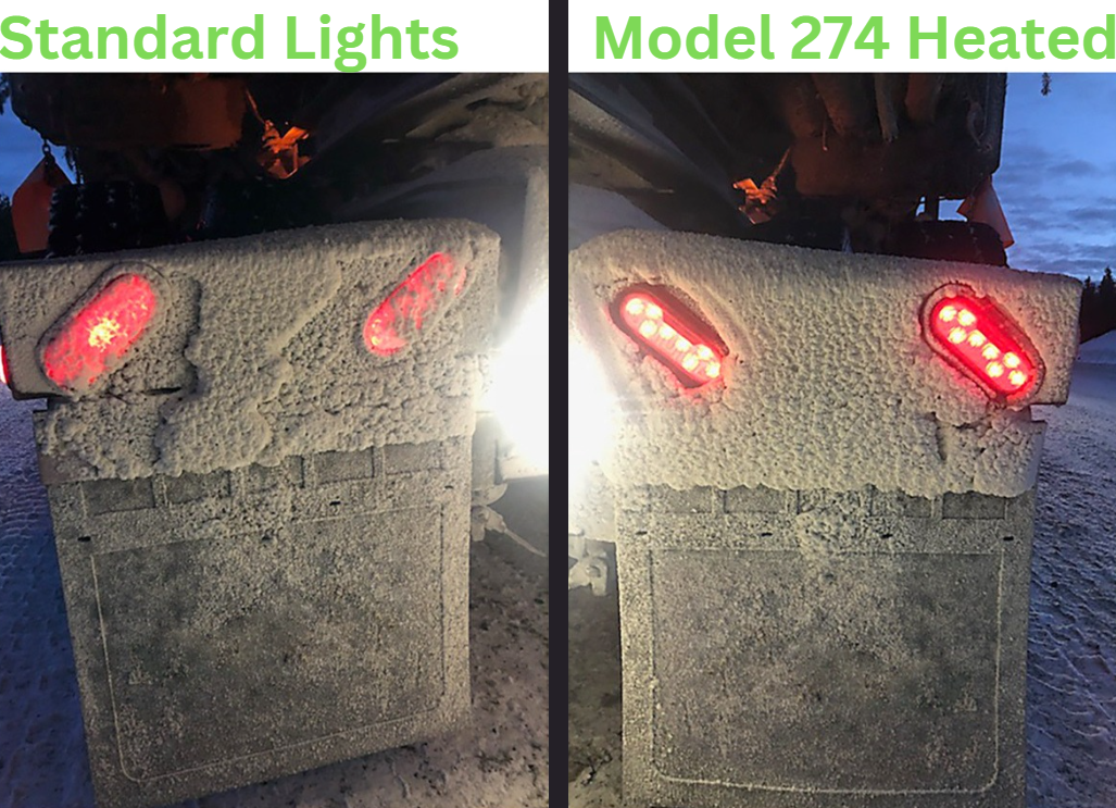 model-274-vs-normal-lights A comparison between normal lights and heated lights during freezing temperatures