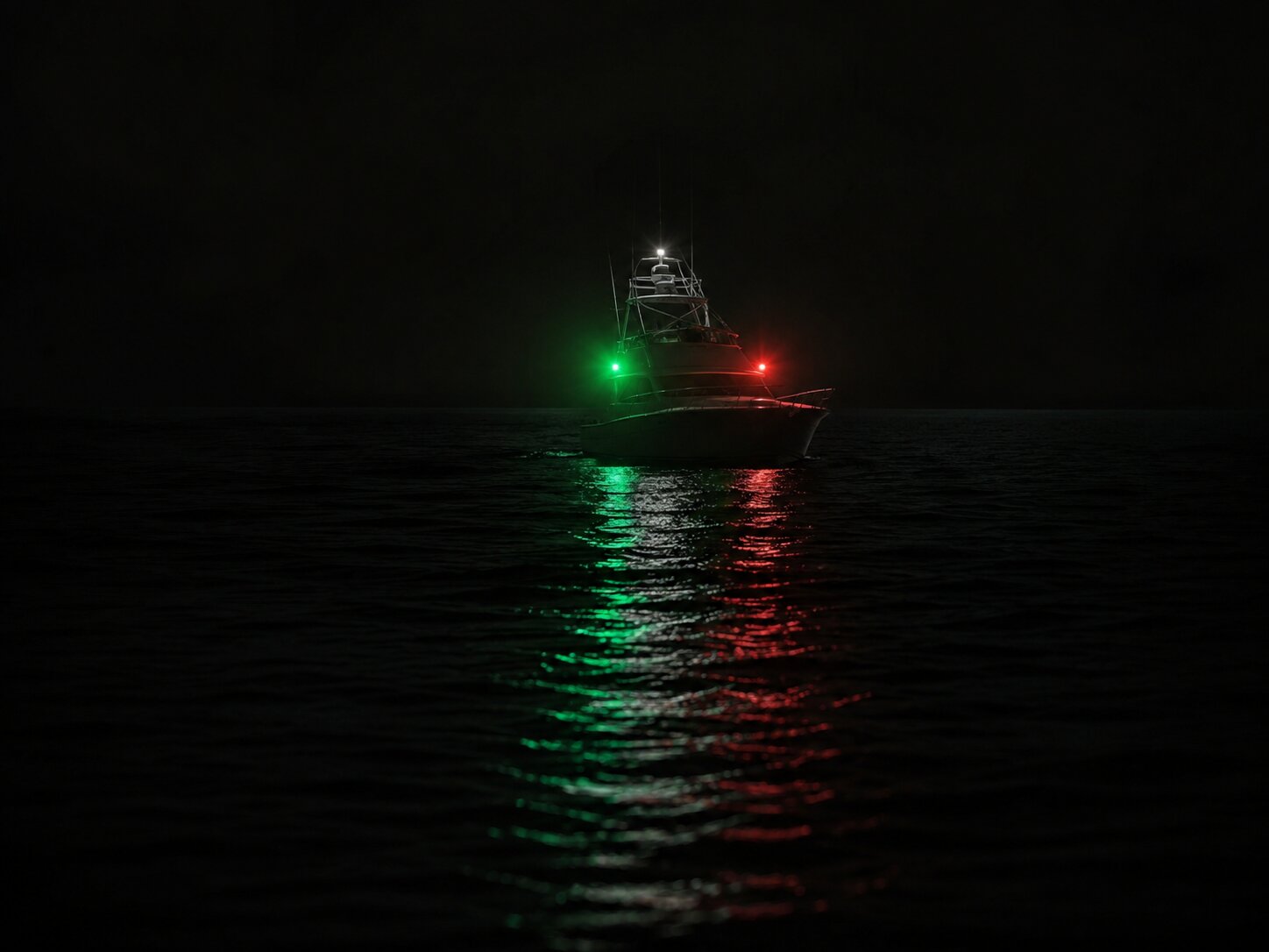 navigation-lights-on-marine-vessel Navigation lights on marine vessel at night