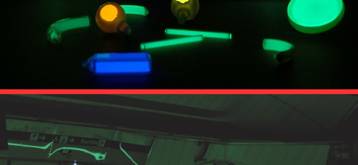 tritium vs glow in the dark lighting underneath eachother
