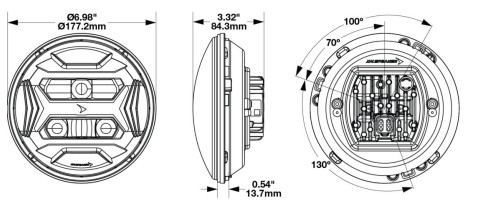 model 8700-evo-x-headlight dimensions