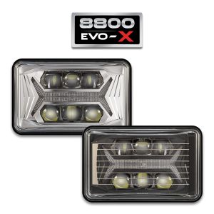 Model 8800 EVO-X – 4″ x 6″ Square LED Headlights – 5-in-1 (opt. heated)