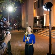 led scene light used to light up reporter