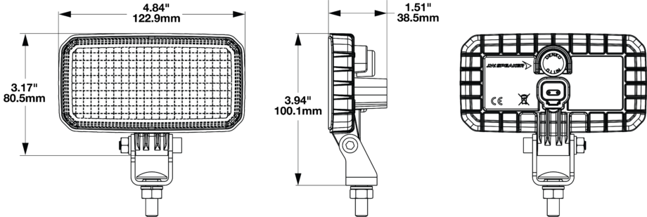 Dimensions reverse light